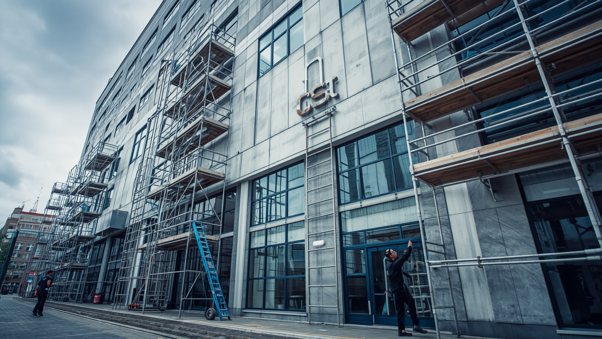 Exterior commercial painting project